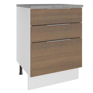 Imagem de Balcão Stella 3 Gavetas Branco Rustic Madesa