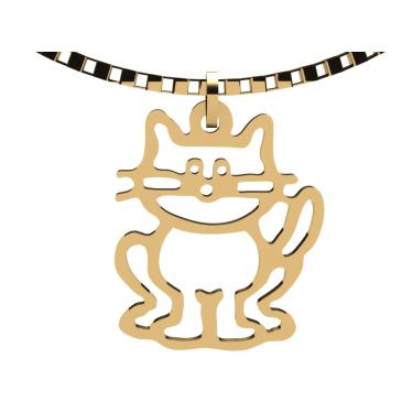 Imagem de Colar Com Pingente Gatinho Ouro 18k