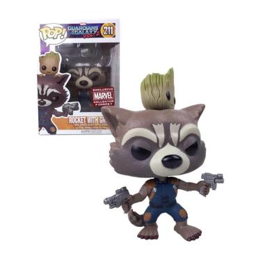 Imagem de Funko Pop Guardians of the Galaxy vol. 2 211 Rocket with Groot Exclusive