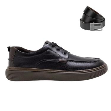 Imagem de Kit Sapatênis Democrata Denim Clash Masculino + Cinto