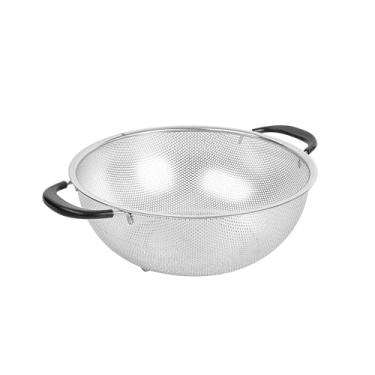 Imagem de Restaurantware Escorredor de malha de aço inoxidável de 5 qt seguro para máquina de lavar louça com alças macias cesta de coador de cozinha para macarrão, arroz de lavagem, frutas e legumes