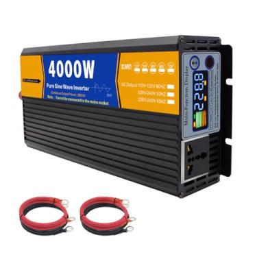 Imagem de Inversor de onda senoidal pura de 4000 watts, conversor DC 12V/24V/48V/60V para AC 110V/220V para uso doméstico, em veículos recreativos, caminhões,72V to 110V