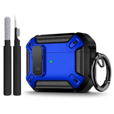 Imagem de Capa compatível com Airpods Pro 3 (2025), capa para Airpods Pro 3ª geração com kit de limpeza de chaveiros, capa de silicone macio à prova de choque para mulheres e homens