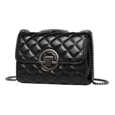 Imagem de Bolsa Feminina Pequena Transversal Ombro Tiracolo Preta - ALWY, Preto