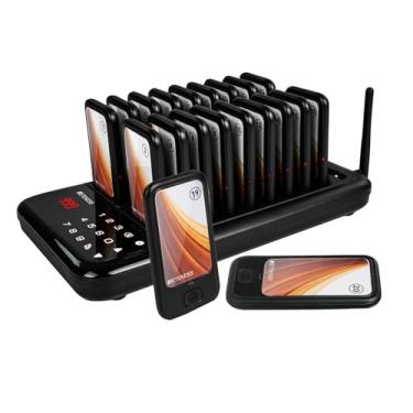 Imagem de Retekess Sistema De Pager Para Restaurantes Td173, Campainhas Restaurantes, Adesivos Personalizados, 20 Pagers Com Campainha Vibratória E Flash Praças Alimentação, Hotéis Igrejas