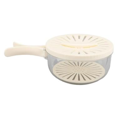 Imagem de Yinhing Tigela de Drenagem de Frutas e Vegetais, Cesta de Peneira, Recipiente Multifuncional de Armazenamento de Alimentos Com Alça Dobrável para Viagens de Piquenique de Cozinha (WHITE)