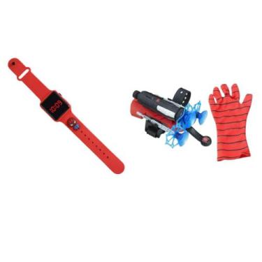 Imagem de Relógio e Luva lança dardos infantil brinquedo homem aranha - Smac