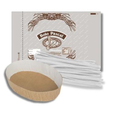 Imagem de Kit 100 Un Forma 100g Saco Plástico Colomba Pascal Chocolate Fecho Con