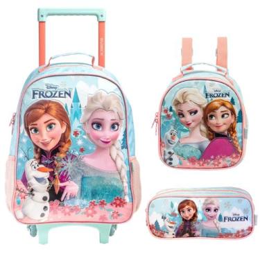 Imagem de Kit Escolar Frozen Disney Mochila Rodinha Estojo Lancheira - Xeryus, V