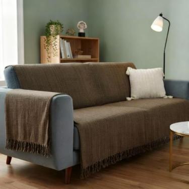 Imagem de Manta para Sofá 3,00 X1,80m / 2,40 X 1,80m / 2,10 X 1,20m Manta Sofa Gigante, Elegante e Atraente(3 METROS-MARROM)