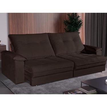 Imagem de Sofá Retrátil E Reclinável 2 Lugares 2,90m Veludo Veneza Bom Pastor Marrom