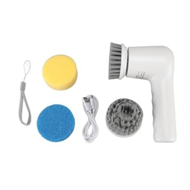 Imagem de Zhjvihx Purificador Giratório Elétrico, Escova de Limpeza Elétrica Portátil de 2 Velocidades Com Display LED, Purificador de Chuveiro Elétrico Sem Fio IPX7 Com 3 Cabeças de Escova para