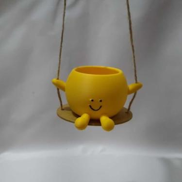 Imagem de Vaso de Plantas Sorridente, Design Oscilante, Vaso Essencial Para a DecoraçãO Da Casa(Amarelo)