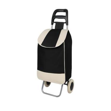 Imagem de Carrinho De Compras Feira Dobravel com rodas mercado Reforçado Sacola Bolsa (PRETO)