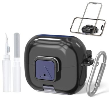 Imagem de Capa com trava segura para Galaxy Buds 3 Pro (2024)/Galaxy Buds 3 FE (2025) | Design de suporte de telefone | TPU macio | Capa protetora à prova de choque para fones de ouvido Samsung Buds 3 com