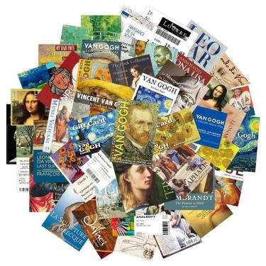 Imagem de Adesivos Art Museum Ticket, 50 unidades para adultos, vinil impermeável