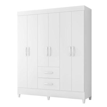 Imagem de Guarda Roupa Mobi 6 Portas Biflex Branco Fosco Liso-rosa Matte - Albatroz Móveis
