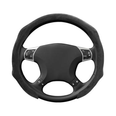 Imagem de MUQIDA Capa de volante de carro, protetor de volante de camurça antiderrapante de 38 cm com aderência confortável, envoltório de roda automotivo esportivo respirável, ajuste universal para a maioria