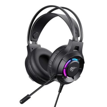 Imagem de Havit Headphone Fone de Ouvido H2049d Black, Gamer, com Microfone, Iluminação RGB, Falante 50mm, Plug 3,5 mm, Preto