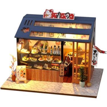 Imagem de DIY Miniature House Kit with LED Light,Japanese Style Dollhouse Miniature House Kit,Mini House kit Ideal Gifts for Birthday Christmas