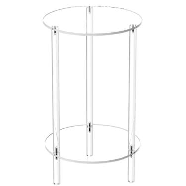 Imagem de Mesa lateral transparente, mesa final de acrílico - Mesa lateral redonda de acrílico | Mesa final de acrílico, mesa lateral de acrílico, mesa redonda pequena transparente para sala de estar, quarto