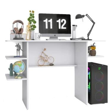 Imagem de Mesa Escrivaninha Funcional para PC Gamer e Estudo – Design Moderno, Compacta e Prática – Cor Preta (BRANCO)