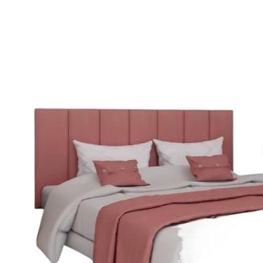 Imagem de Kit 10 Cabeceiras Móduladas Estofadas para Cama Box Casal, Queen e King - 45x20 cm - Versatilidade e Conforto para Seu Quarto(ROSA GOIABA,CASAL-7 PEÇAS)