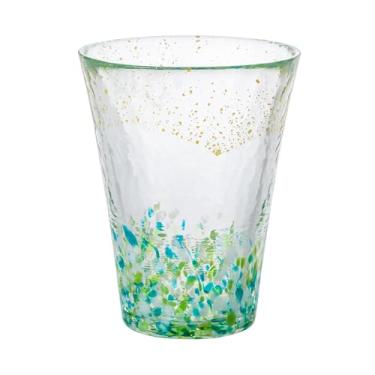 Imagem de Copo de vidro feito à mão – Design japonês de 4 estações, copo versátil para suco, refrigerante, cerveja – Feito no Japão, presente ideal (Céu da montanha, 305 ml))