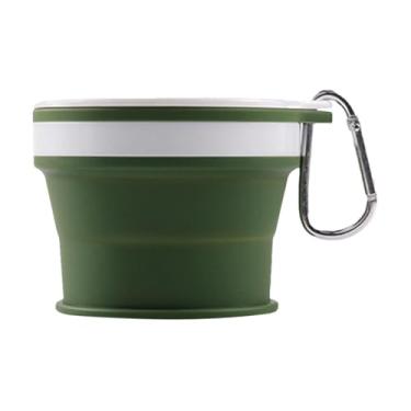Imagem de Copo dobrável de silicone, copos dobráveis para viagens,Caneca dobrável portátil reutilizável de silicone - Copo de acampamento expansível com mosquetão para viagens e caminhadas