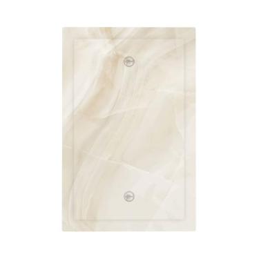 Imagem de Naiqadnehz Placa de cobertura de interruptor de luz bege textura de mármore padrão de pedra 1 gangue sem dispositivo placa de parede em branco capa de tomada elétrica capas decorativas para decoração