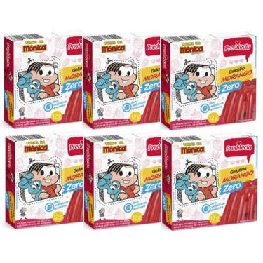 Imagem de Kit 6 Gelatina Em Pó Sabor Morango Diet Zero Açucar 12g Predilecta