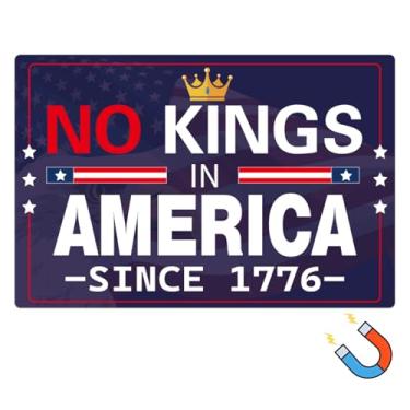 Imagem de No Kings in America Placas magnéticas para carro, placa magnética anti Trump 30,5 cm x 20,3 cm