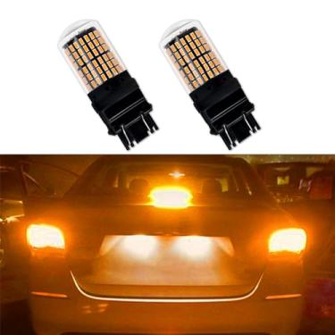 Imagem de HEVLE 2 peças 3157 lâmpada LED para carro, super brilhante baixa potência 12V 3056 3156 3156A 3057 4057 3157 4157 T25 lâmpadas LED de carro com projetor de substituição para luzes de estacionamento de