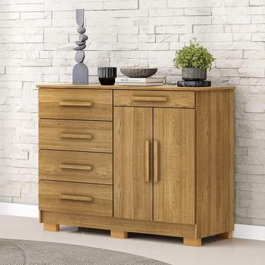 Imagem de Cômoda Quarto 122cm Com 2 Portas Sapateira Vitória V01 - D`rossi Cor Nature