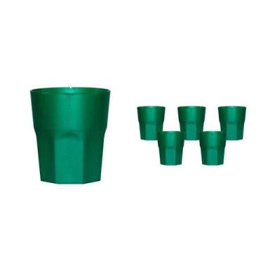 Imagem de Kit 6 Copos Mini Roma Verde 300Ml Plástico Premium - Bb Store