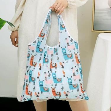 Imagem de 1 bolsa grande, bolsa de compras leve e dobrável, bolsa de compras moderna para mulheres, presente ideal para mulheres