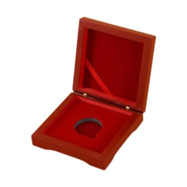 Imagem de harayaa Caixa expositora para moedas, distintivos, presentes, recipiente de madeira, caixa de apresentação para medalhas, moedas e joias.