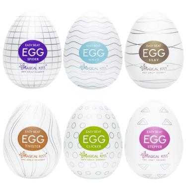Imagem de Kit 6 Egg Ovo Ovinhos Masturbador Masculino Penis Punheta Estímulo Magical Kiss SexShop Twister, Wavy,Clicker,Spider,Twister,Stepper