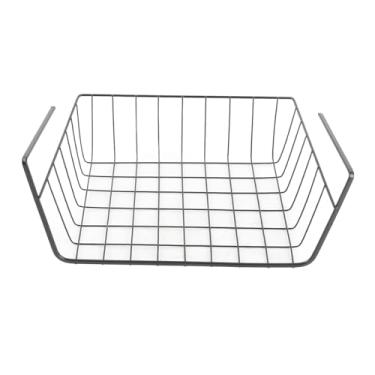Imagem de ZAWELIYO Cesta de Armazenamento Sob a Prateleira Cesta Suspensa Durável Design para Cozinha, Escritório, Despensa, Ferro (L Preto)