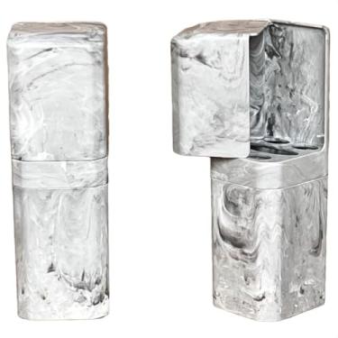 Imagem de Suporte Para Escova De Dentes E Pasta De Dentes — Caixa De Armazenamento(2un Branco Carrara)