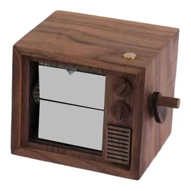 Imagem de Bothyi Álbum de fotos flip book com luz e música, enfeite de madeira para 16 fotos, com manivela, ideal para festas e aniversários.