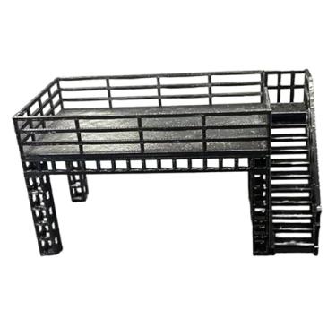 Imagem de oshhni Suporte de exibição em aço na escala 1/64, modelo de carro de brinquedo com plataforma de dois níveis para oficina mecânica ou garagem infantil. Ideal