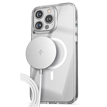 Imagem de ENCASED Capa Mag 2 em 1 com carregador de telefone sem fio - iPhone 15 Pro (compatível com MagSafe) transparente