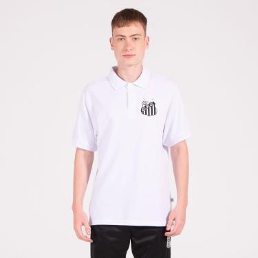 Imagem de Camiseta Polo Santos Tradicional Branca-Masculino