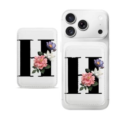 Imagem de Carteira magnética H-letter para iPhone, capa fina de couro PU, capa para cartão, capa traseira para cartão, acessório de telefone fofo