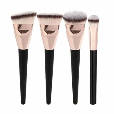 Imagem de Conjunto de pincéis de base, corretivo, pincel de pó, pincel de base líquida, conjunto de pincéis de maquiagem profissional para olhos e rosto,