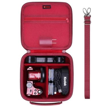 Imagem de XANAD Capa de câmera compatível com câmera digital KODAK PIXPRO AZ405/AZ425/AZ255/AZ401/AZ252/AZ528, Panasonic LUMIX FZ80D/FZ80/FZ300/FZ2500 4K, vermelho claro