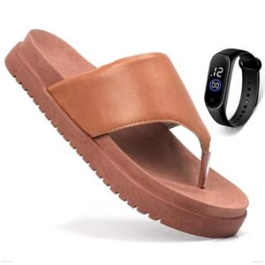 Imagem de Sandália Papete Feminina Chinelo Flat De Dedo Asa Delta Moda Blogueir-Feminino