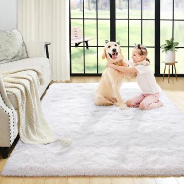 Imagem de Alfombra Noahas de 91x152 cm de peluche antideslizante crema blanca