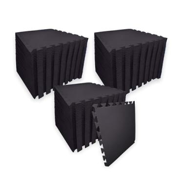 Imagem de SELLER Tapete de Encaixe em EVA – 96 peças 50×50 cm, 5mm espessura, superfície antiderrapante, modular tipo quebra-cabeça, com bordas, piso infantil, academia, brinquedoteca, proteção contra impacto e conforto